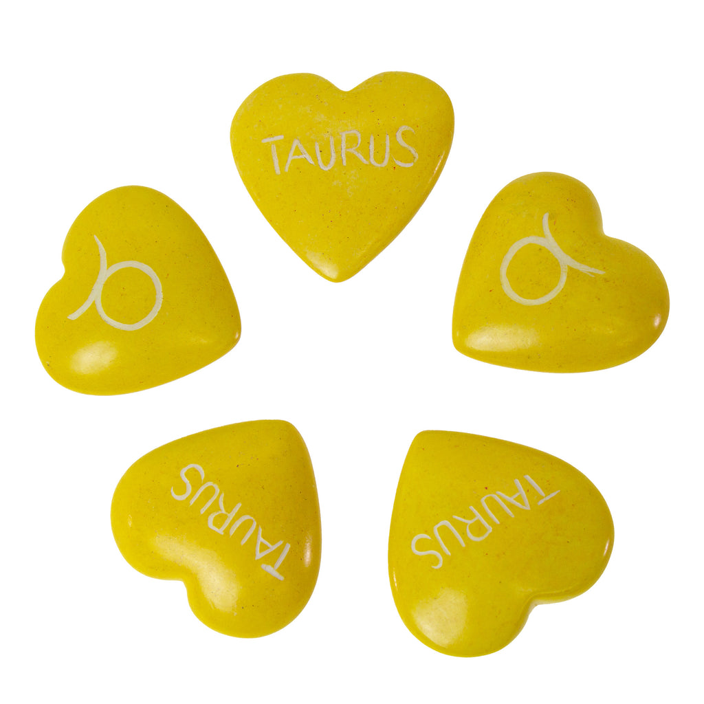 Zodiac Soapstone Hearts, Pack of 5: TAURUS