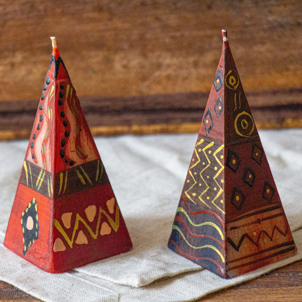 Pyramid Candles, Boxed Set of 2 (Bongazi Design)