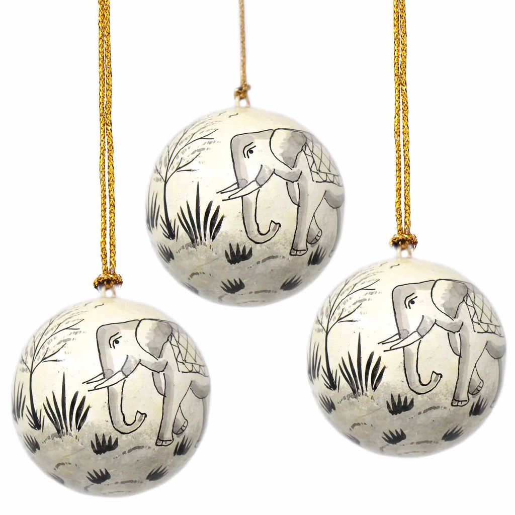 Handpainted Ornament Elephant - Pack of 3