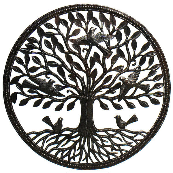 Birds on Roots Tree of Life Wall Art - Croix des Bouquets