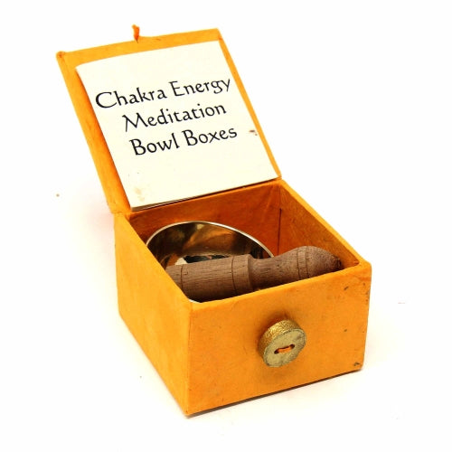 Mini Meditation Bowl Box: 2" Solar Plexus Chakra - DZI (Meditation)