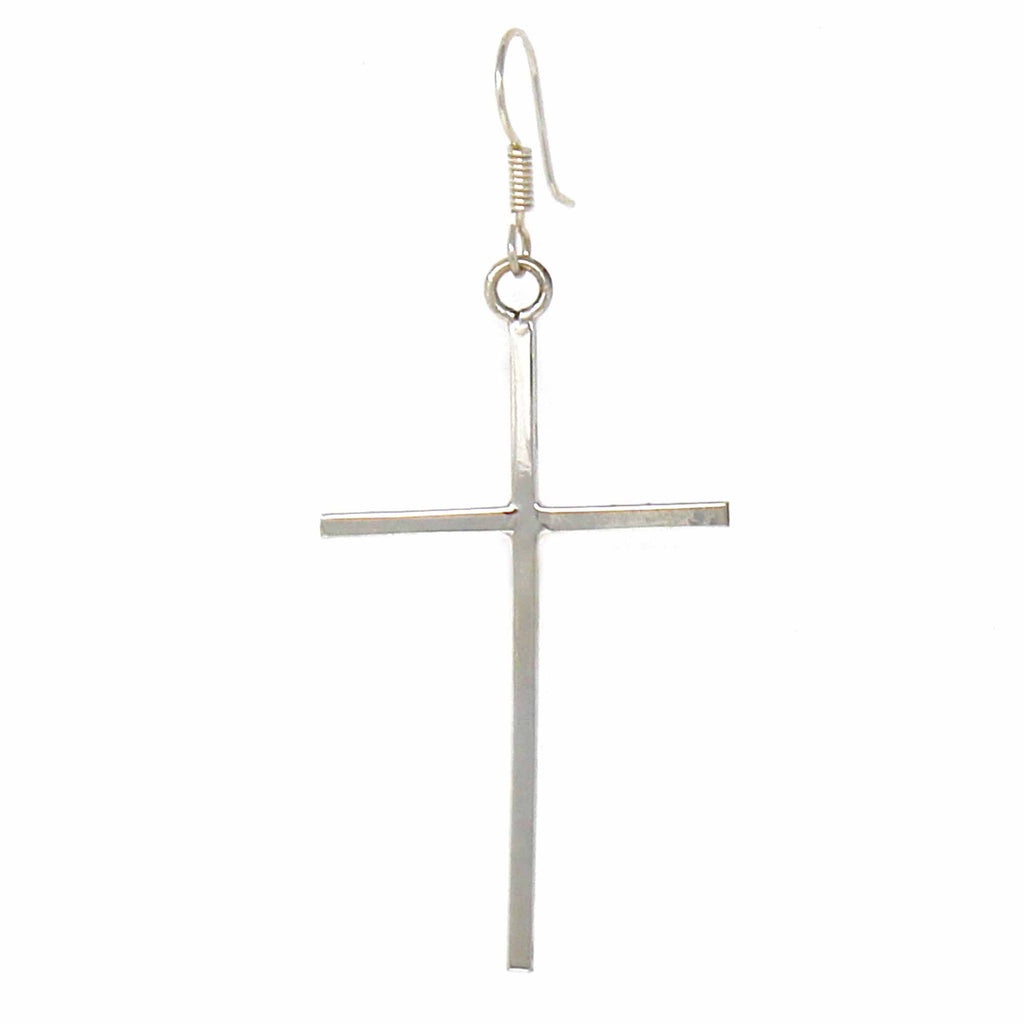 Sterling Silver Cross Drop Earrings