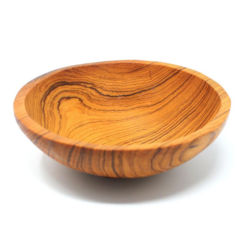 6-Inch Hand-carved Olive Wood Bowl Handmade and Fair Trade - Drop