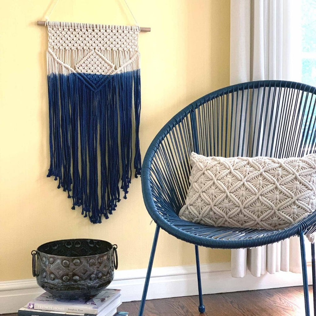 Macrame Wall Hanging in Blue