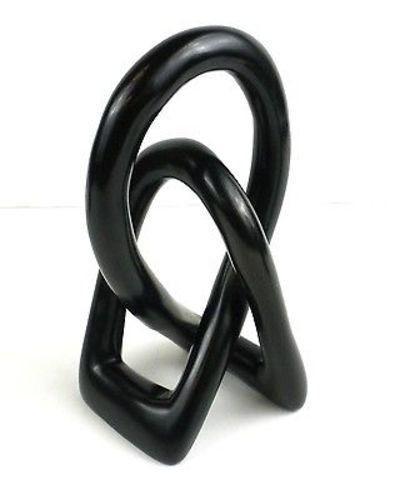 Soapstone Lovers Knot 6 inch Black