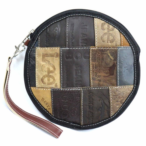 Jean Patch Round Wristlet