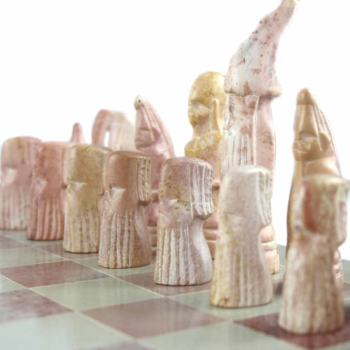 Hand Carved Soapstone Maasai Chess Set - 14" Board - Smolart